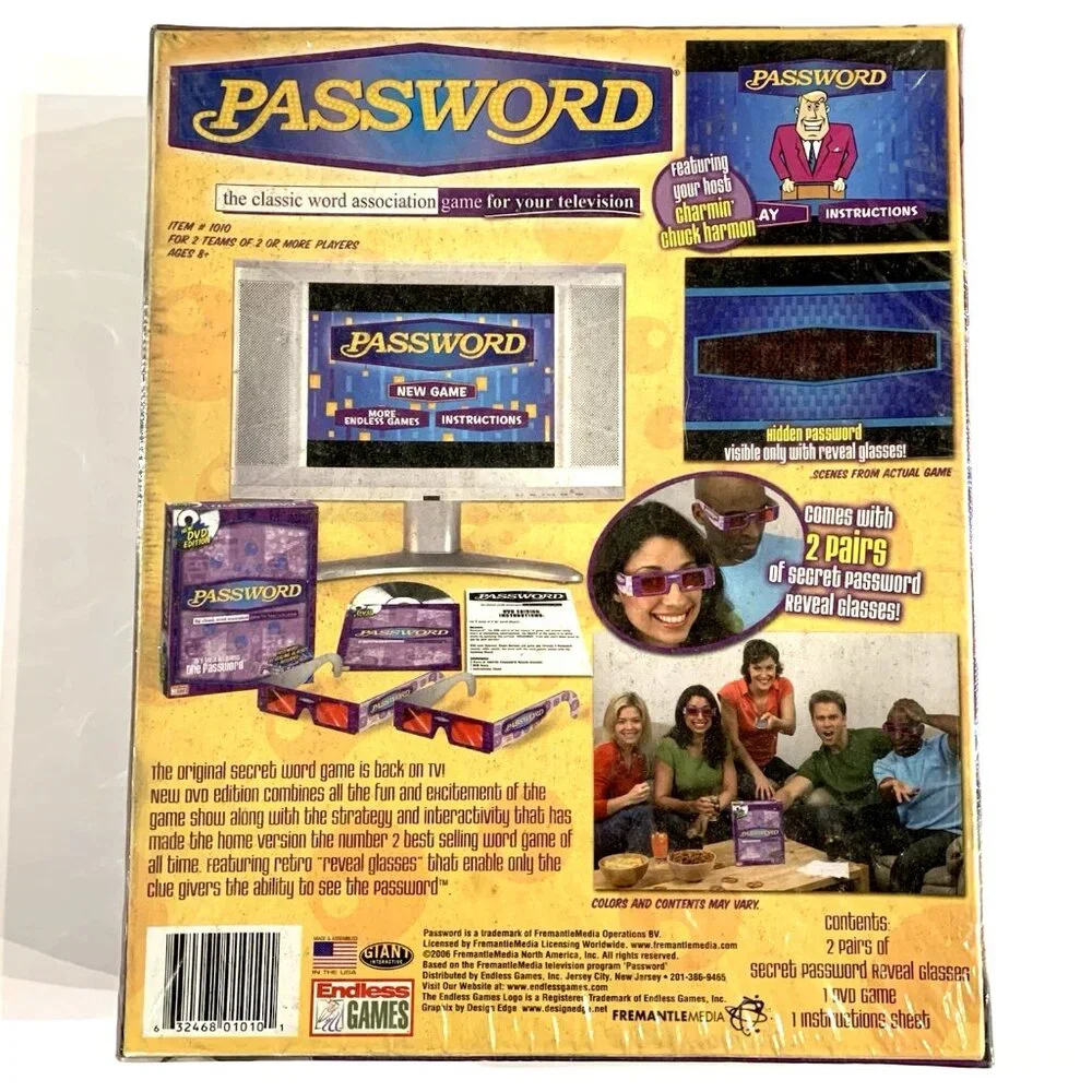 NEW Password DVD Edition Classic Word Assoc Game w/ Revealing Glasses - Sealed